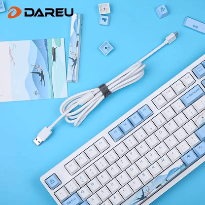 Dareu A87 Spring Swallow Theme 87 Keys Compact Layout Mechanical Gaming Keyboard;  Cherry MX Switch;  PBT Keycaps - Renee Lane Company