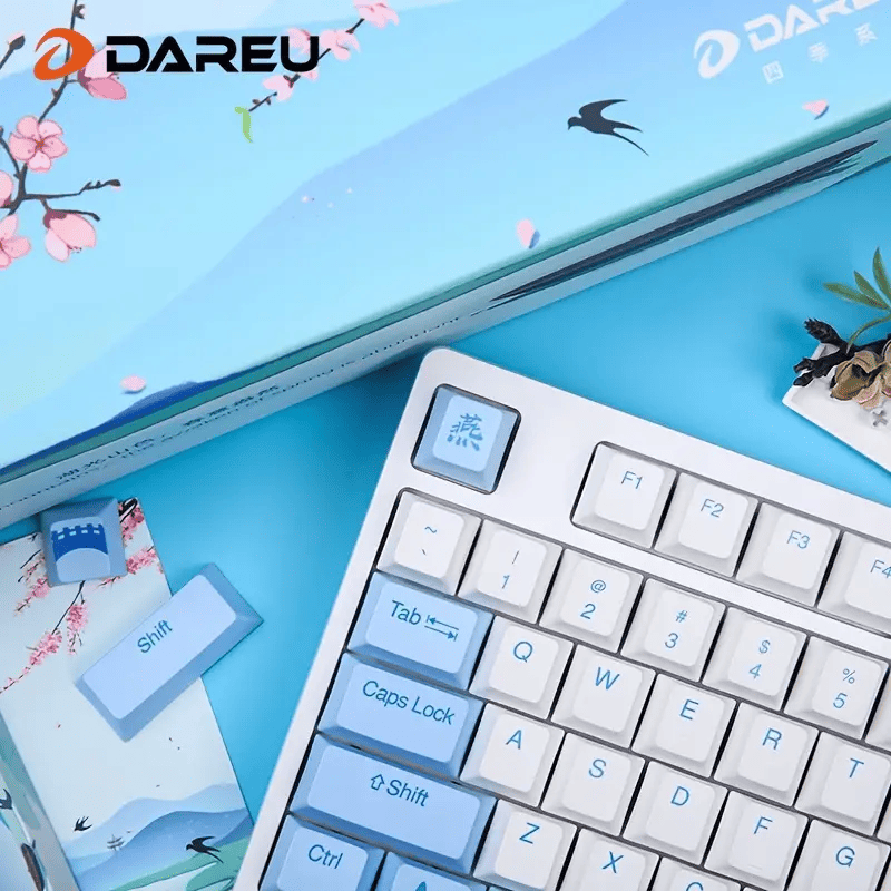 Dareu A87 Spring Swallow Theme 87 Keys Compact Layout Mechanical Gaming Keyboard;  Cherry MX Switch;  PBT Keycaps - Renee Lane Company