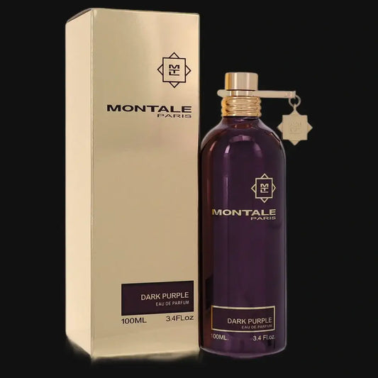 Montale Dark Purple eau de parfum bottle and box, 100 ml, with gold cap