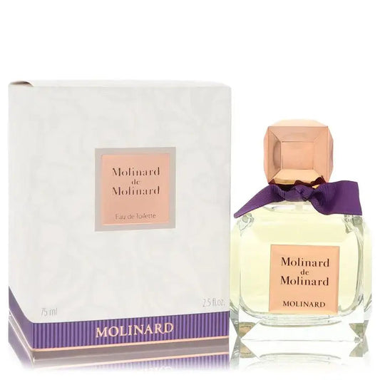 De Molinard by Molinard women's perfume set with box and small bottle, purple band