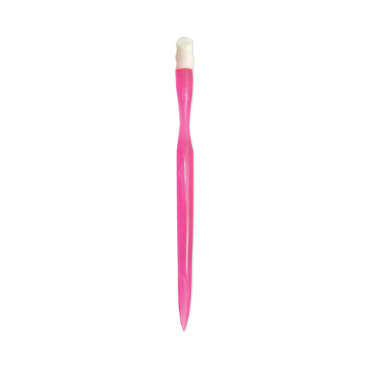 Debra Lynn plastic cuticle pusher, pink with white tip