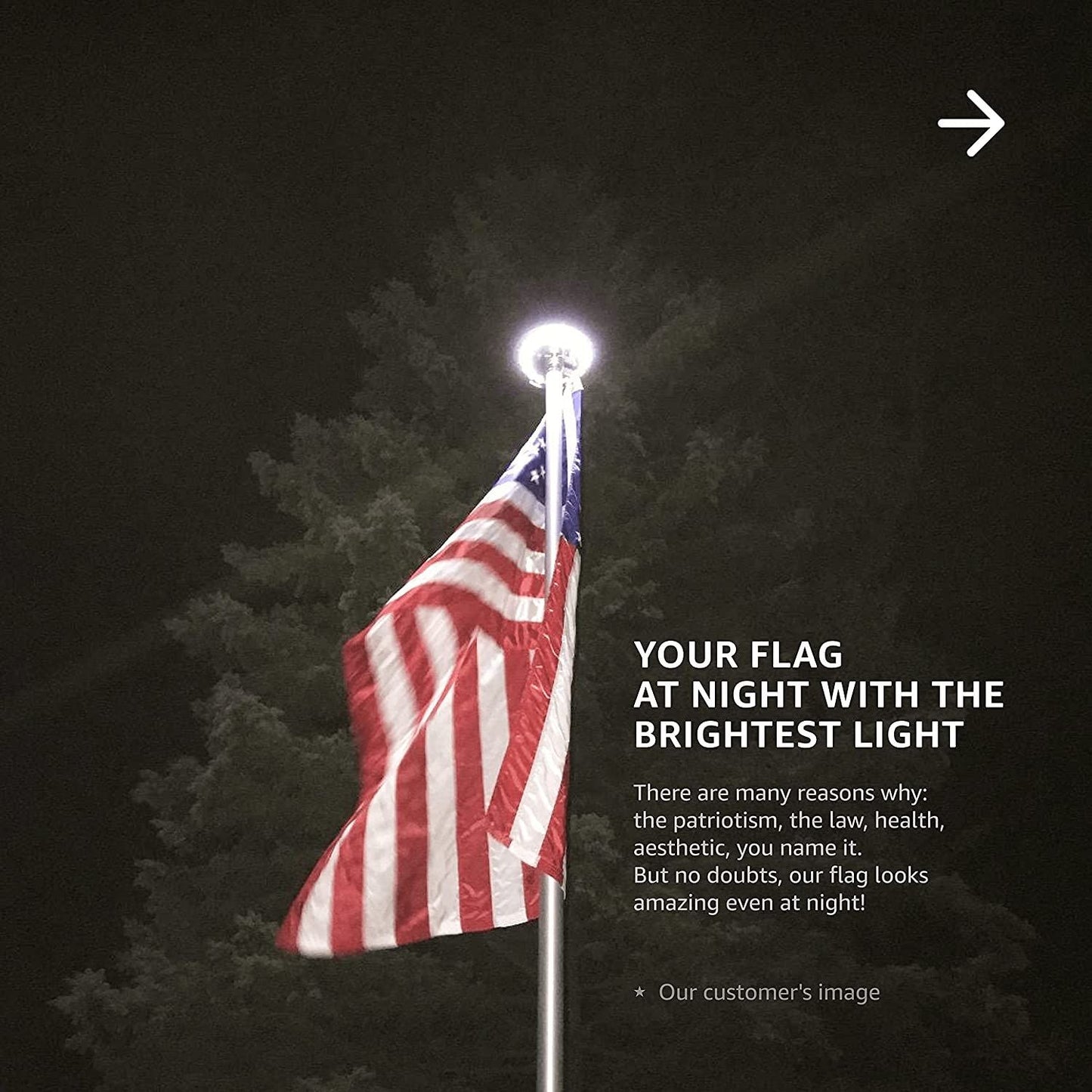 Deluxe Flag Pole Light Solar Powered - 1300 Lumen Solar Light for Flagpole - Light Up American Flag Outdoor with Solar Flag Pole Light from Dusk to Dawn for 12+ Hours; Silver Flag Light - Renee Lane Company