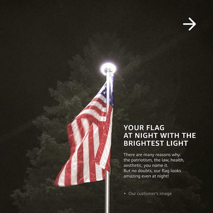 Deluxe Flag Pole Light Solar Powered - 1300 Lumen Solar Light for Flagpole - Light Up American Flag Outdoor with Solar Flag Pole Light from Dusk to Dawn for 12+ Hours; Silver Flag Light - Renee Lane Company