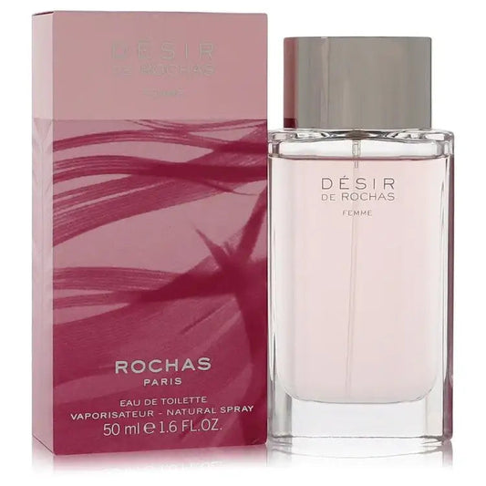 Desir de Rochas women’s Eau de Toilette spray bottle with pink presentation box, 50 ml