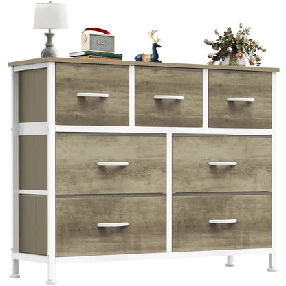 Desser For Bedroom With 7 Fabric Drawers Organizer Storage Closet Chest Clothes For Living Room Display Cabinet Of Furniture - Renee Lane Company