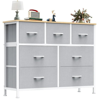 Desser For Bedroom With 7 Fabric Drawers Organizer Storage Closet Chest Clothes For Living Room Display Cabinet Of Furniture - Renee Lane Company