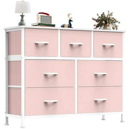 Desser For Bedroom With 7 Fabric Drawers Organizer Storage Closet Chest Clothes For Living Room Display Cabinet Of Furniture - Renee Lane Company