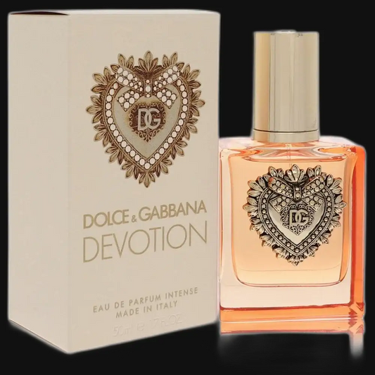 Women’s eau de parfum intense set: heart emblem box & amber glass spray bottle