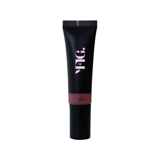 FIG. dewy liquid blush tube with mauve-pink liquid, squeeze applicator