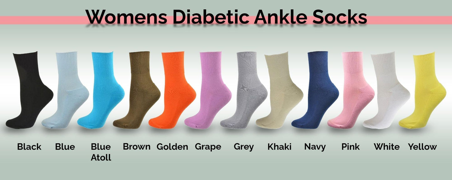 Diabetic/Arthritic Cushioned Cotton Ankle Socks 3 Pack Women Socks - Renee Lane Company