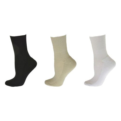 Diabetic/Arthritic Cushioned Cotton Ankle Socks 3 Pack Women Socks - Renee Lane Company