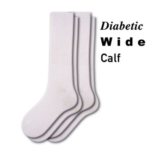 Diabetic Wide-Calf Combed Cotton Men's Socks 2-Pair Pack - Renee Lane Company