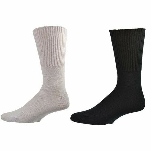 Diabetic Wide-Calf Combed Cotton Men's Socks 2-Pair Pack - Renee Lane Company