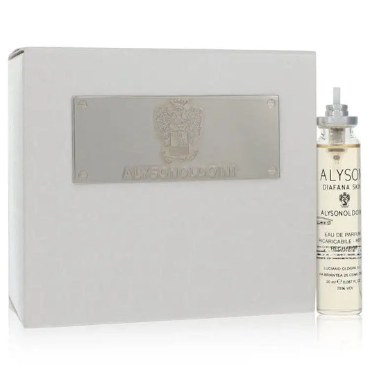 Women's perfume set with Diafana Skin bottle and cream box, silver label