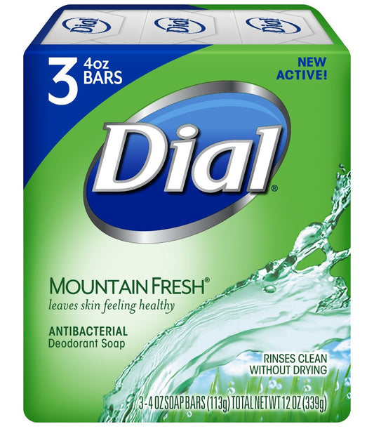 Dial Mountain Fresh antibacterial deodorant soap multipack, 3 bars, 4 oz