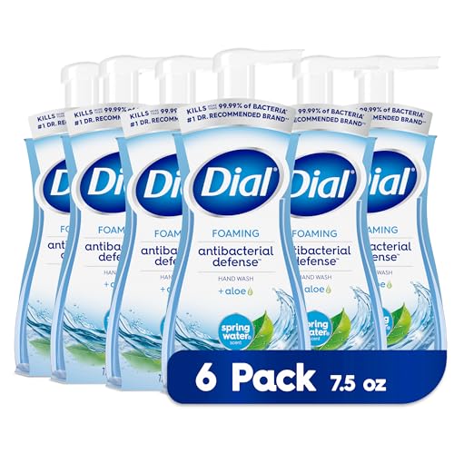 Foaming antibacterial hand wash bottles, spring water, 6-pack 7.5 oz