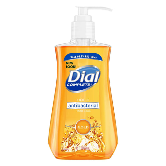 Gold liquid antibacterial hand soap pump bottle with clear pump top
