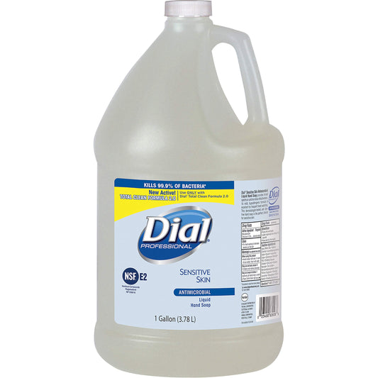Dial Professional sensitive skin antimicrobial soap refill, clear 1-gallon jug