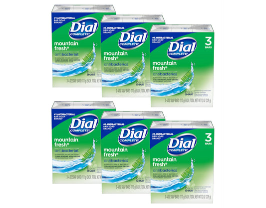 Antibacterial deodorant bar soap multipack with 6 Dial Complete mountain fresh boxes