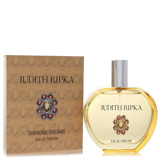 Judith Ripka Diamond Dreams perfume set with box; gold liquid bottle and silver cap