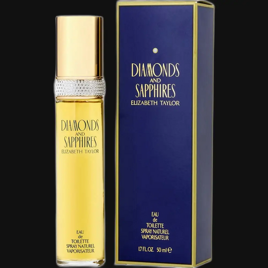 Diamonds and Sapphires eau de toilette spray for women, gold-capped bottle and blue box