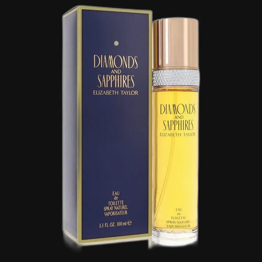 Diamonds and Sapphires eau de toilette spray for women, gold-capped bottle with blue package