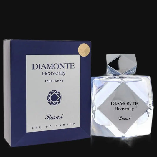 Women's Eau de Parfum set with Diamonte Heavenly box and clear faceted bottle