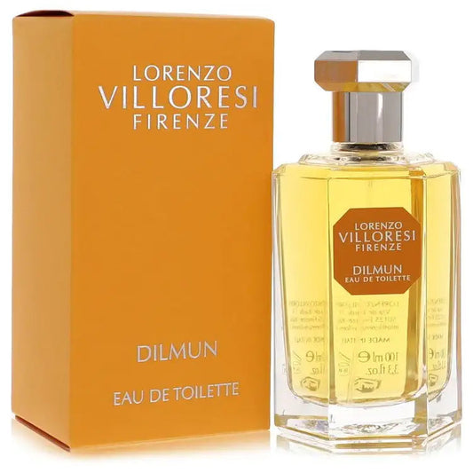 Lorenzo Villoresi Dilmun eau de toilette perfume bottle with box, golden liquid in glass