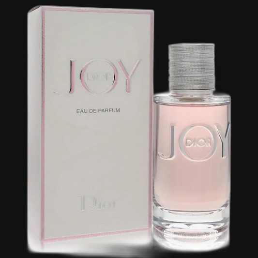 Dior Joy women’s eau de parfum set: pink glass bottle with silver cap and box