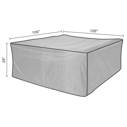 Outdoor sectional sofa cover, gray, 106 in x 106 in, 28 in height