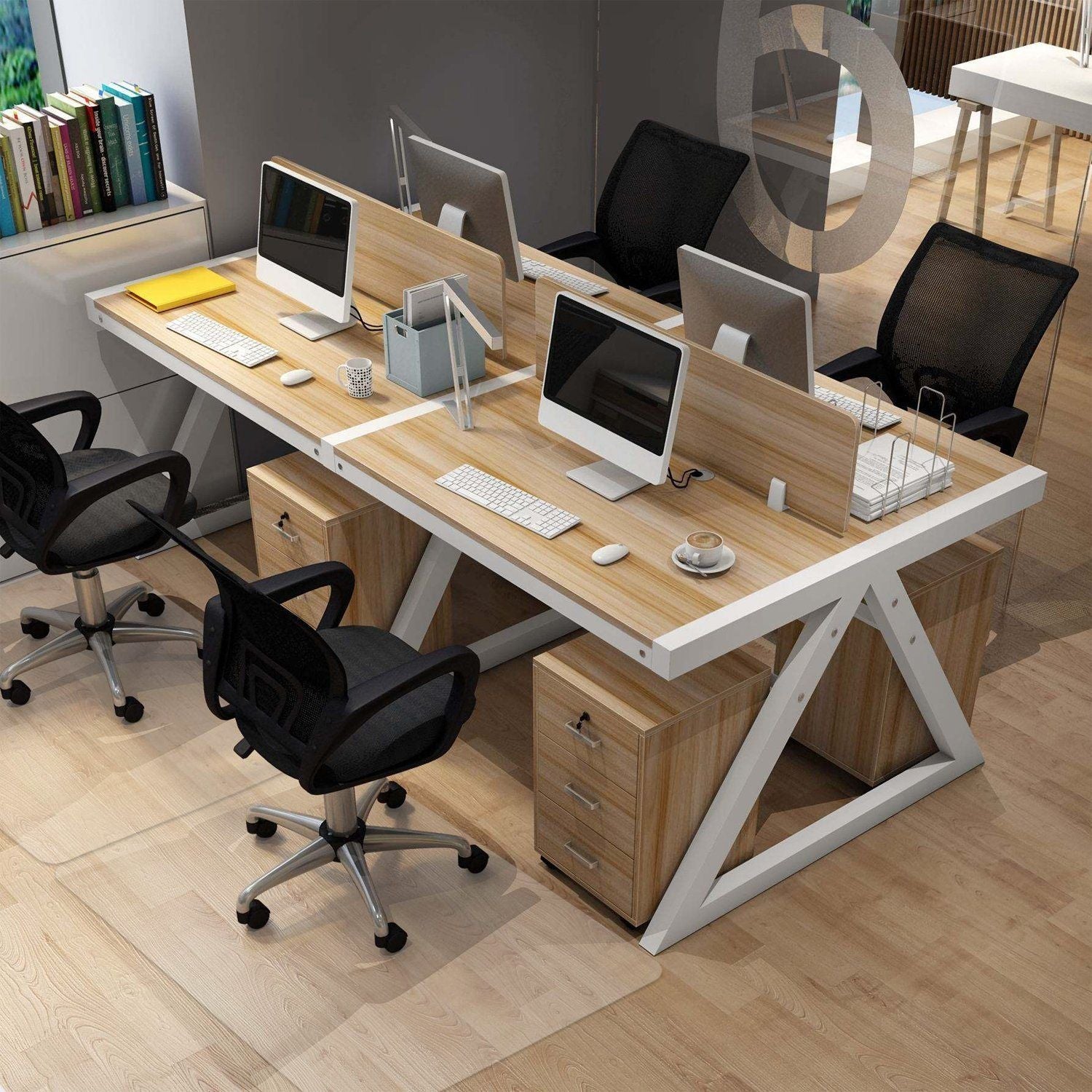 Direct Wicker Office Chair Mat for Hard Floor (30 "X 48" Rectangle), Transparent PVC Material - Renee Lane Company