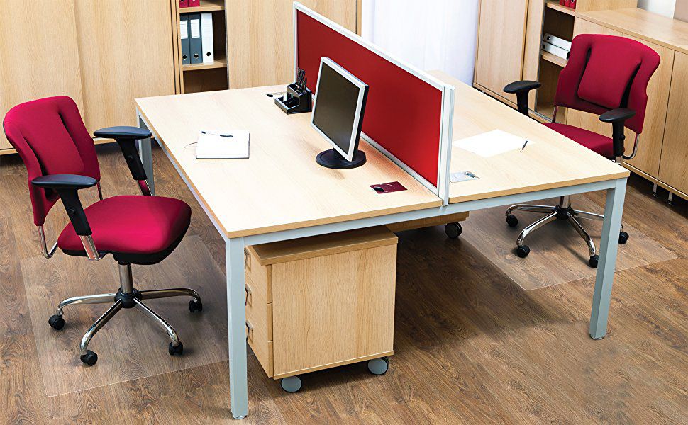 Direct Wicker Office Chair Mat for Hard Floor (30 "X 48" Rectangle), Transparent PVC Material - Renee Lane Company
