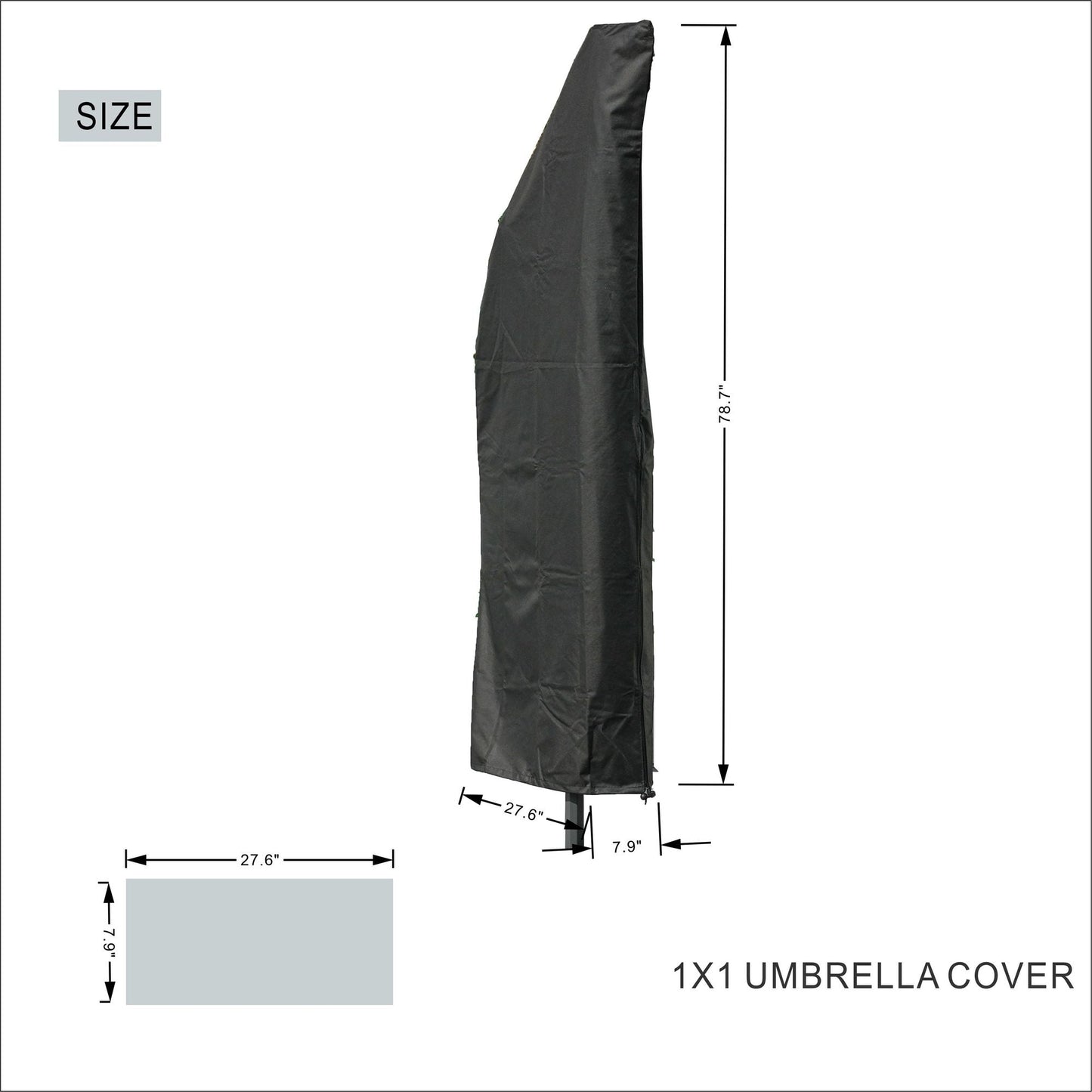 Direct Wicker Outdoor Patio Cantilever Umbrella Zipper Cover - Renee Lane Company