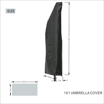Direct Wicker Outdoor Patio Cantilever Umbrella Zipper Cover - Renee Lane Company