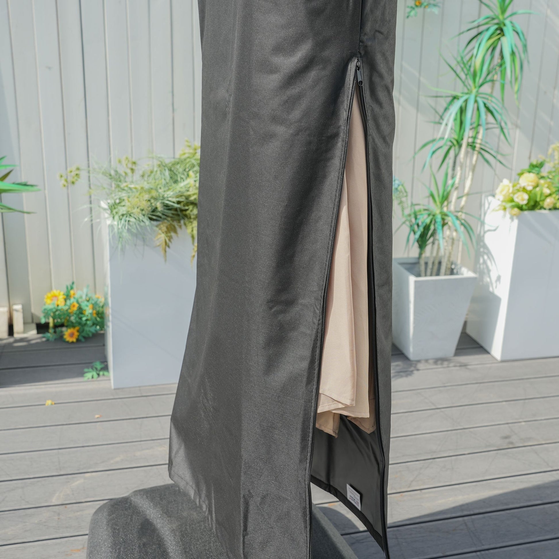 Direct Wicker Outdoor Patio Cantilever Umbrella Zipper Cover - Renee Lane Company