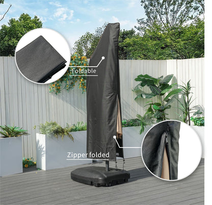 Direct Wicker Outdoor Patio Cantilever Umbrella Zipper Cover - Renee Lane Company