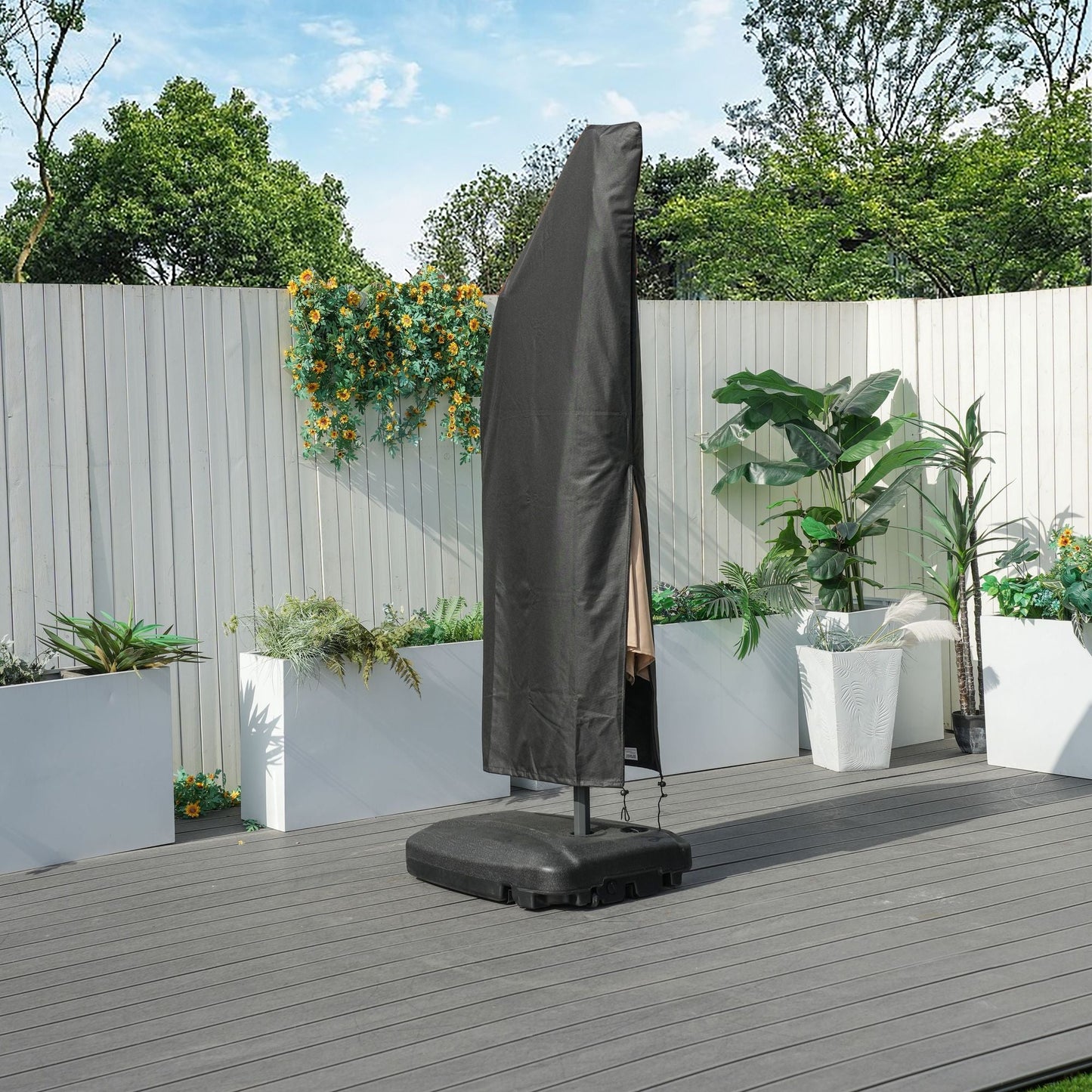 Direct Wicker Outdoor Patio Cantilever Umbrella Zipper Cover - Renee Lane Company