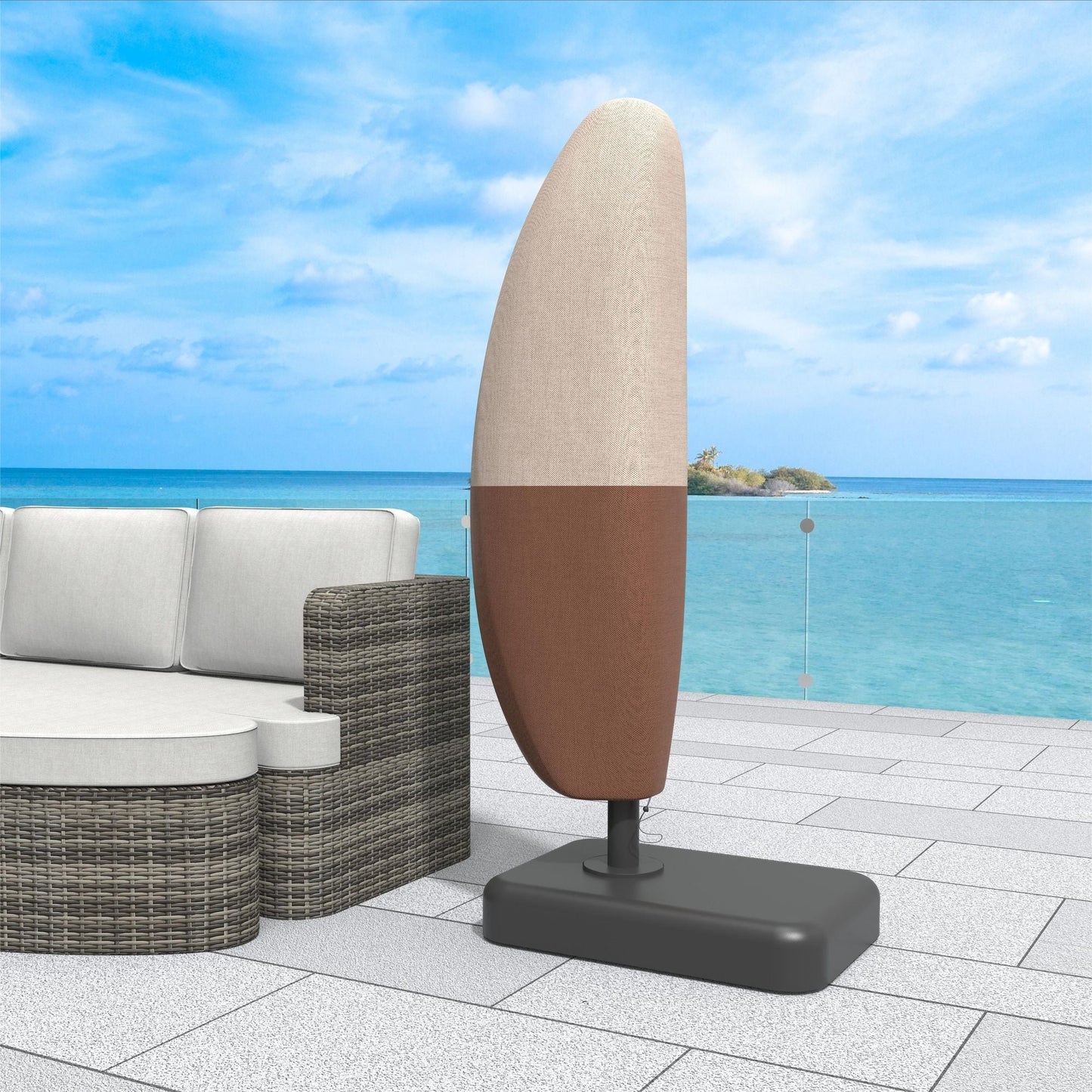 Direct Wicker Outdoor Patio Cantilever Umbrella Zipper Cover - Renee Lane Company