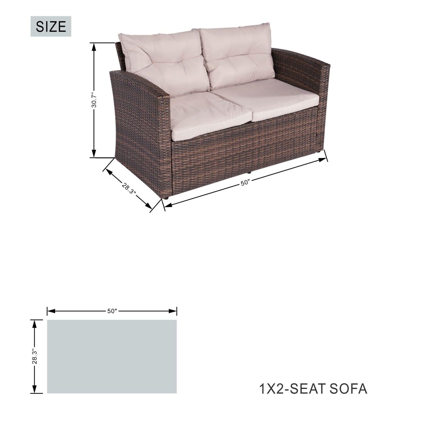 Direct Wicker Outdoor Patio Conversation Set with Storage Box with Cushion - Renee Lane Company