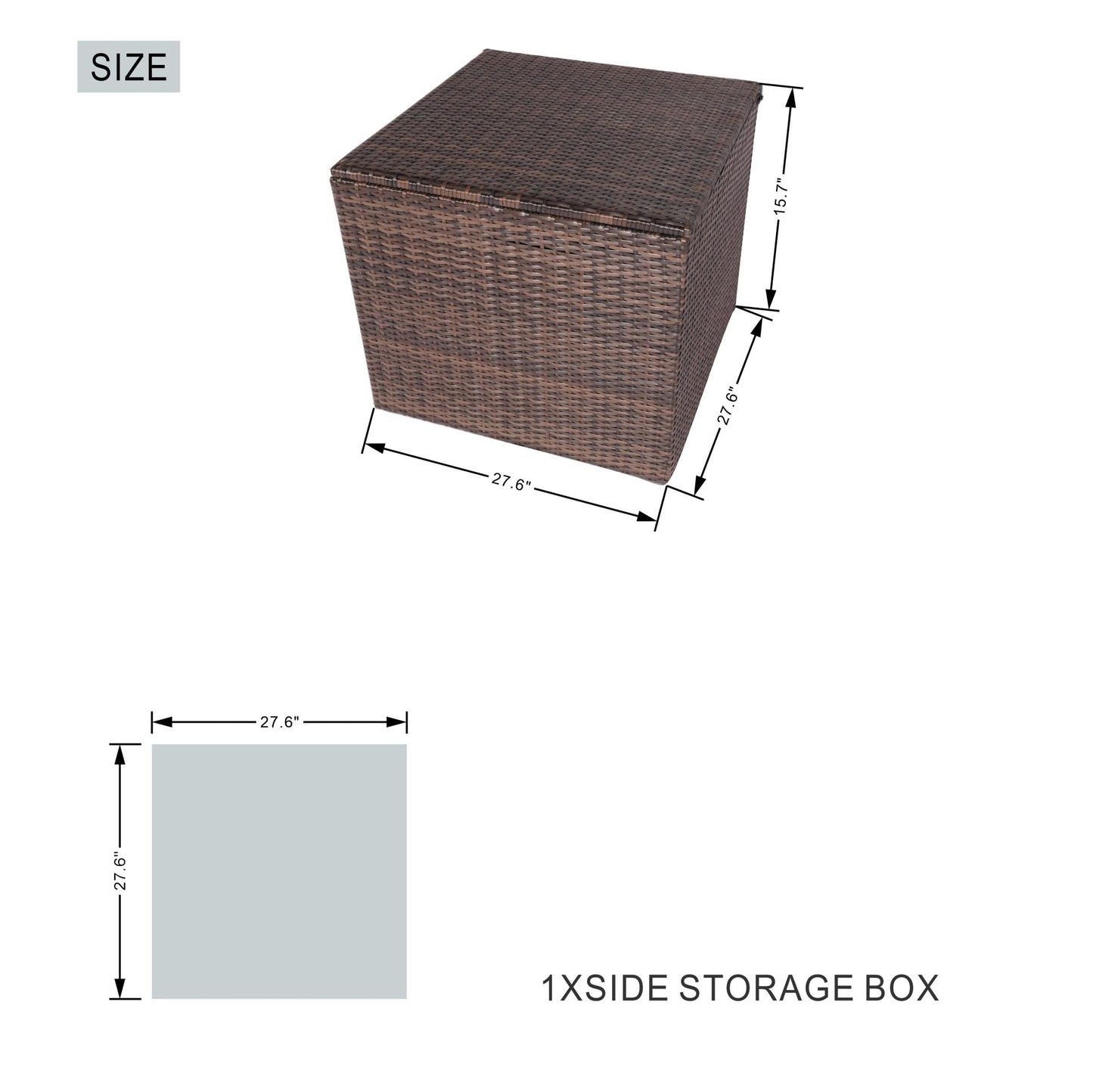 Direct Wicker Outdoor Patio Conversation Set with Storage Box with Cushion - Renee Lane Company