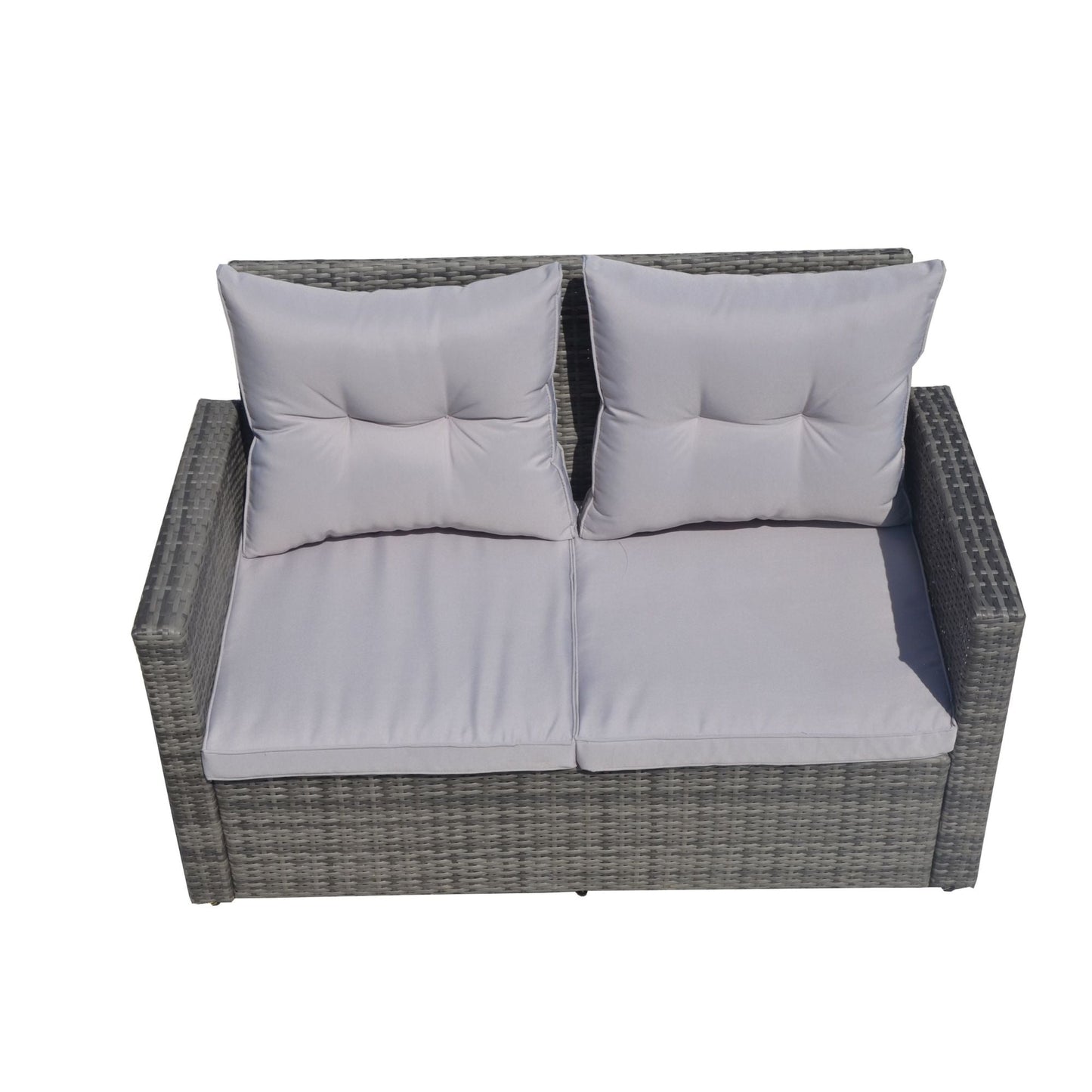 Direct Wicker Outdoor Patio Conversation Set with Storage Box with Cushion - Renee Lane Company
