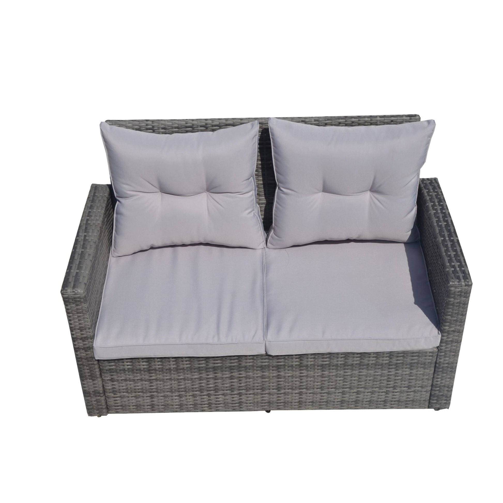 Direct Wicker Outdoor Patio Conversation Set with Storage Box with Cushion - Renee Lane Company
