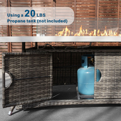 Direct Wicker PE Rattan and Aluminium Patio Dining Fire Pit Table (Table Only) - Renee Lane Company