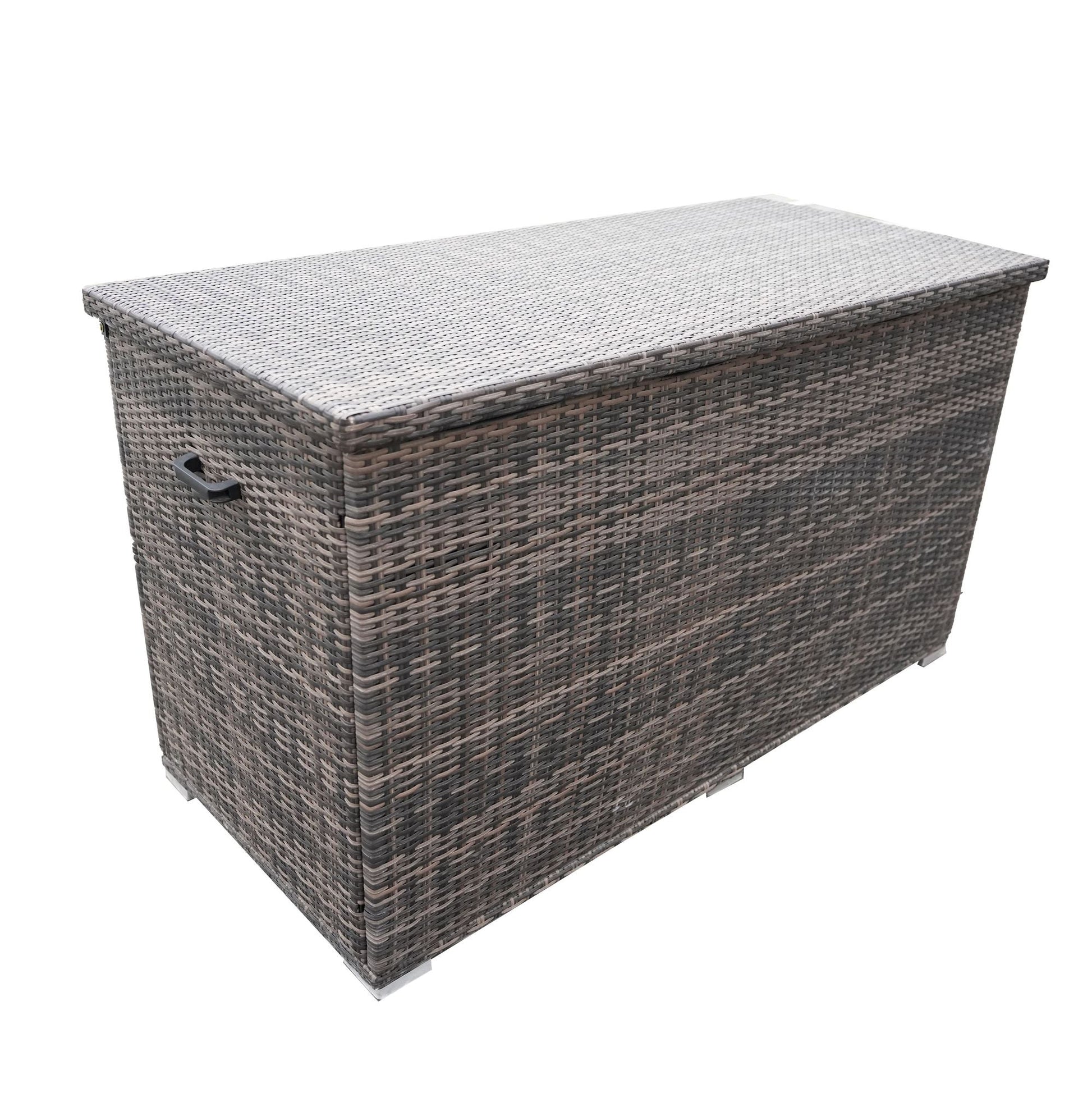 Direct Wicker Patio Brown Wicker Deck Box in Steel Frame with Storage Function - Renee Lane Company