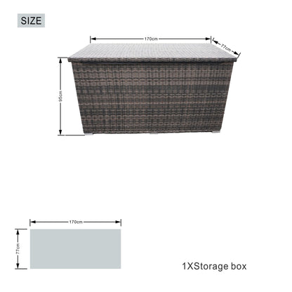 Direct Wicker Patio Brown Wicker Deck Box in Steel Frame with Storage Function - Renee Lane Company