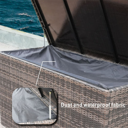 Direct Wicker Patio Brown Wicker Deck Box in Steel Frame with Storage Function - Renee Lane Company