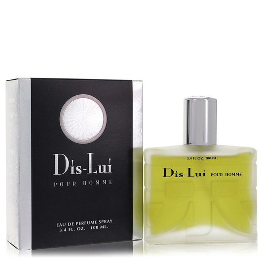 Dis-Lui eau de parfum spray bottle with silver cap and black logo box, 100 ml