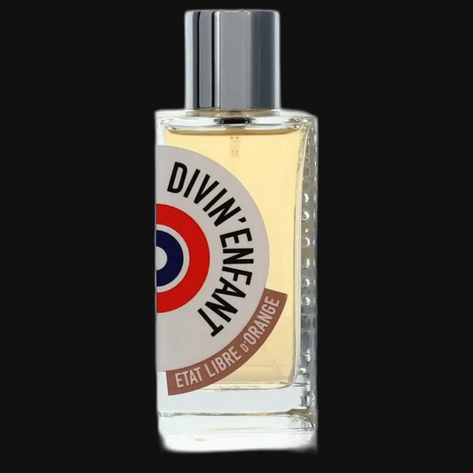 Divin Enfant perfume bottle by Etat Libre d'Orange, clear glass with silver cap