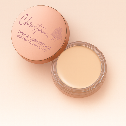 Soft matte concealer compact and open jar, beige cream inside