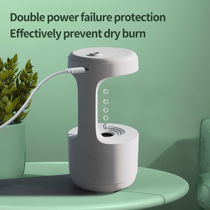 White water drop humidifier diffuser with side handle and round mist outlet